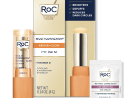 RoC Multi Correxion Revive + Glow Vitamin C Eye Balm (0.14 oz) with Retinol Eye Cream Packette